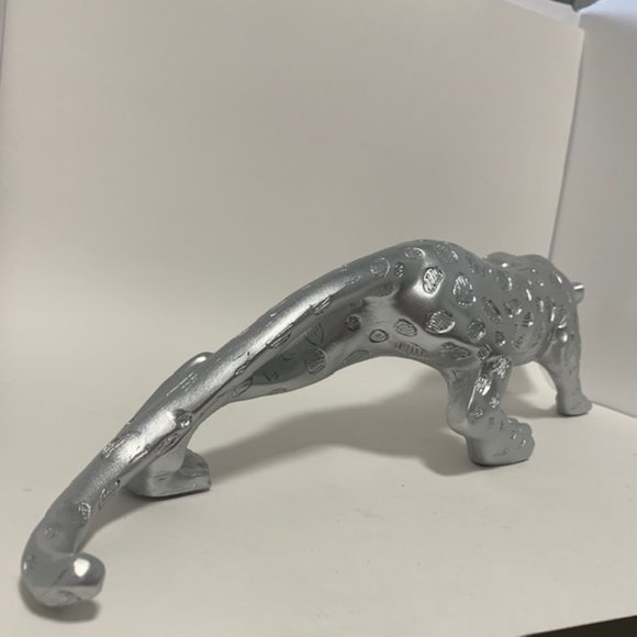 Studio 55D Prowling 23 1/2" Wide Silver Mirror Leopard Table Sculpture - Picture 4 of 6